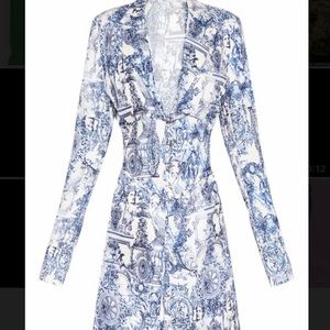 Porcelain Pin Detail Corset Blazer Dress